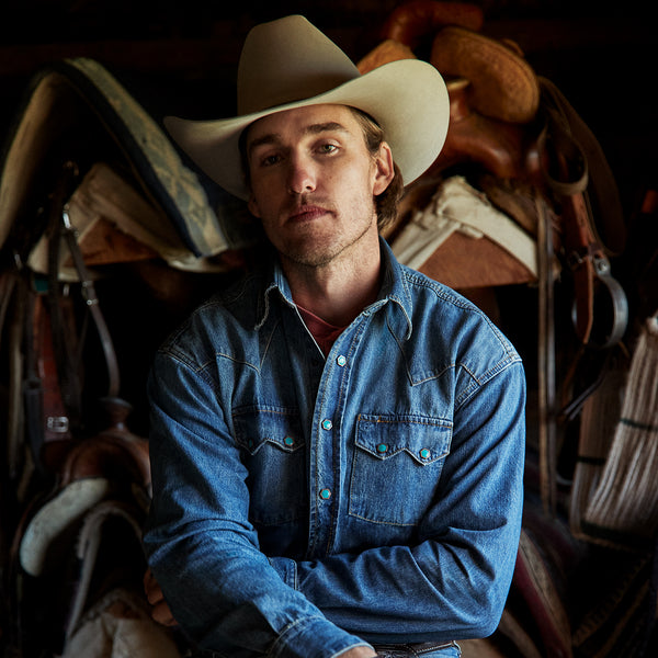 Turquoise Snap Western Denim Shirt Stetson - Main Image