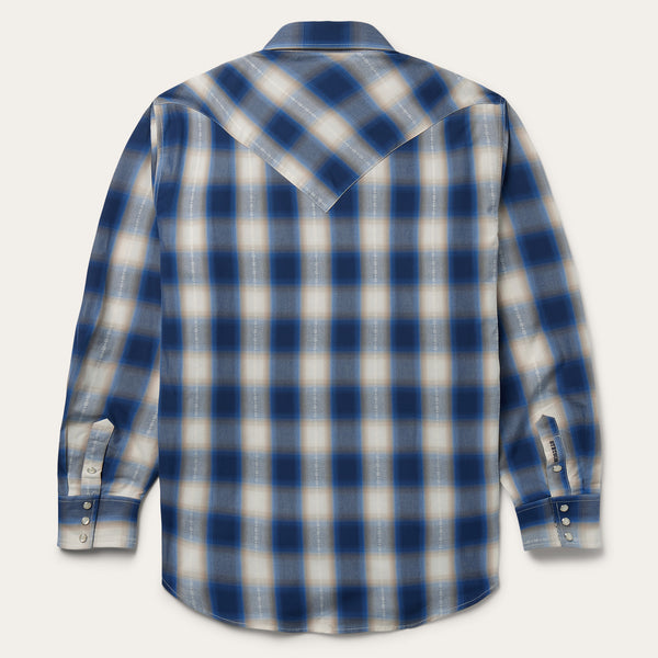 Blue Ombre Plaid Western Shirt Stetson