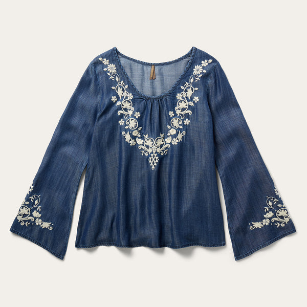 トップス BLUELEA Bellsleeve embroidery blouse 11-050-0565-2042-
