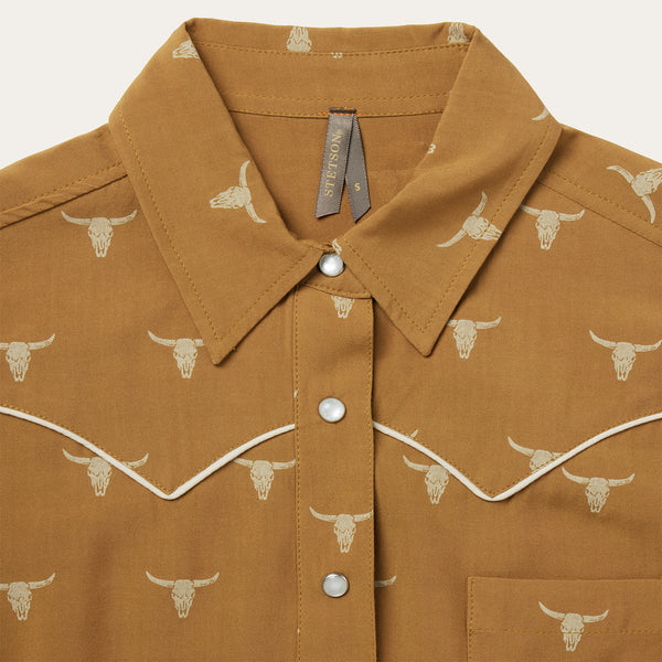 50's MYRON of California イエロー×ブラウン シャツ 11-050-0590-7036-