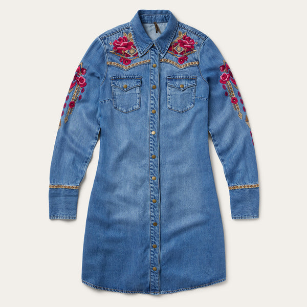 stetson embroidered denim dress Stetson Women's Allover Embroidered Denim Dress main image 0