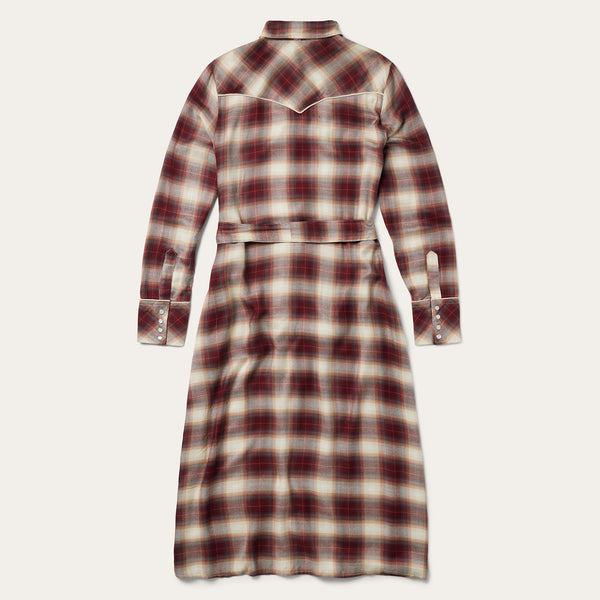 red black plaid shirt dress Casual Turdown Collar Button Red Plaid Dress (With Belt) (red/S)
