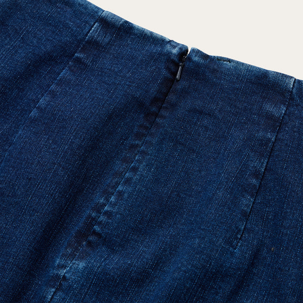 Calf  Length Stretch Denim Pencil Skirt (79133-SKT)