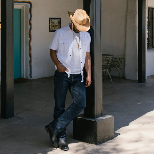 Stetson White Oxford Short Sleeve Western Shirt