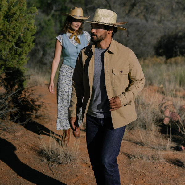 Camel Stretch Canvas Shirt Jacket | Stetson