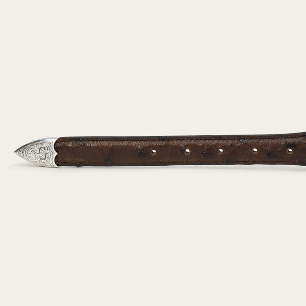 Ostrich Tapered Tab Belt | Stetson display picture 1