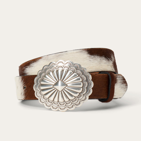 Hair-On-Hide Southwestern Buckle Belt | Stetson display picture 1