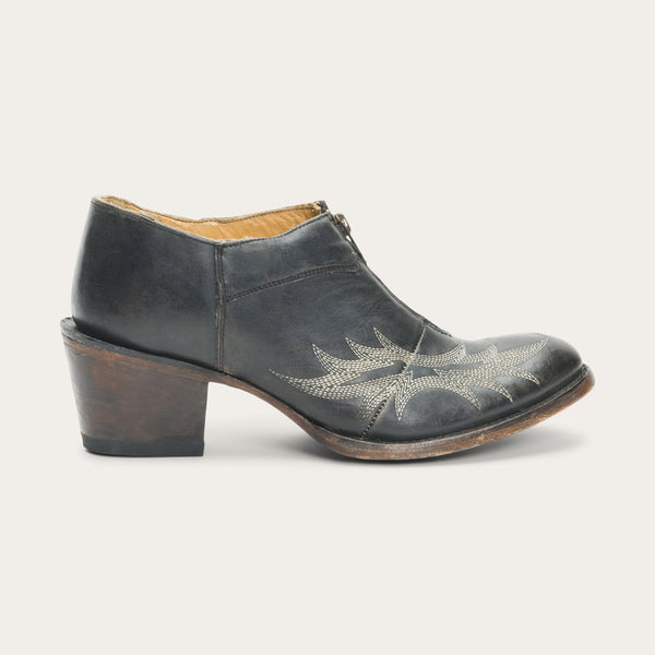 Bottes Cheville Femme Nicole - Cuir Noir Verni - Taille 10 US - Talon Mi-hauteur - Neuf Sans Boîte