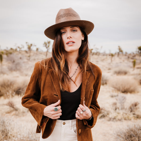 Brown suede cowboy sales hat