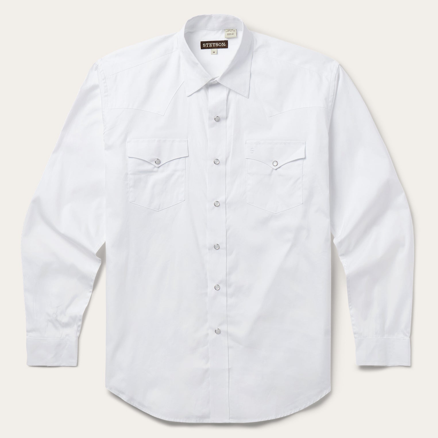 Stetson White Pinpoint Oxford Western Shirt Stetson White Pinpoint Oxford Western Shirt