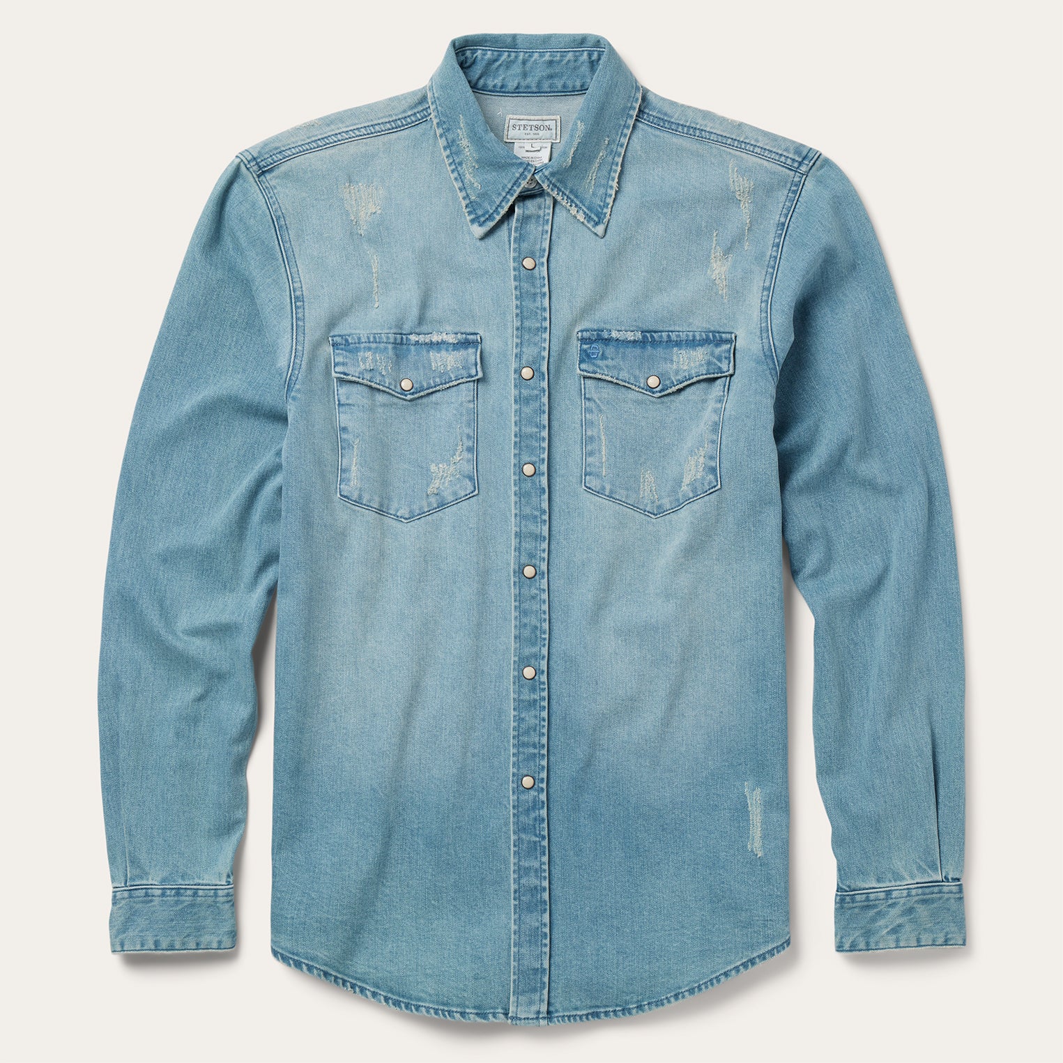 Tailored Denim Button Up with Elbow Patches | Tailored shirts, Denim button  up, Style snaps