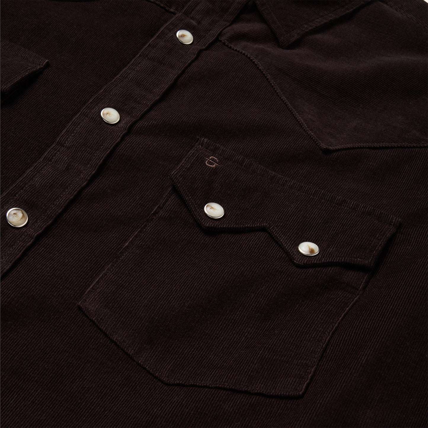 Prime Western Corduroy Snap Shirt In Liquirizia main image 1