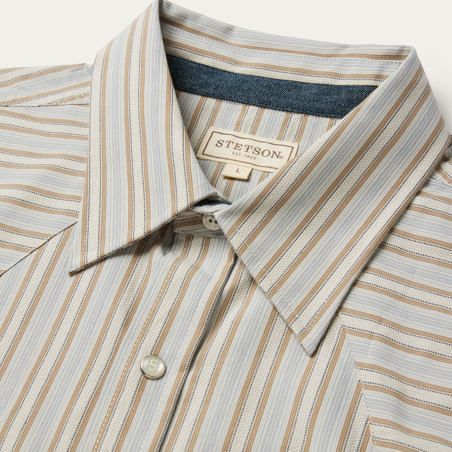 Ticking Stripe Western Shirt | Stetson Ticking Stripe Western Shirt | Stetson