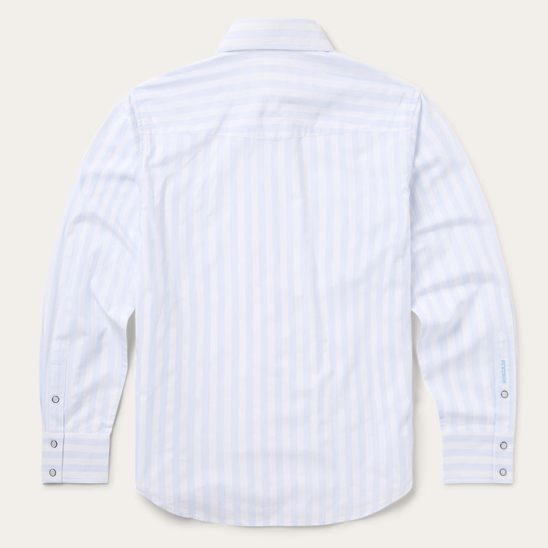 white w/ blue stripe