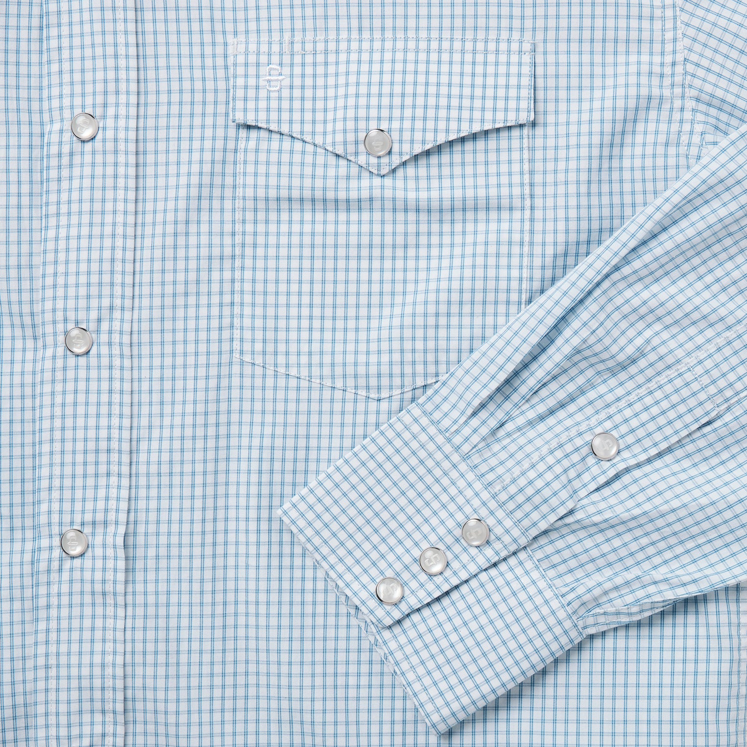Blue Two Stripe Check Western Shirt | Stetson