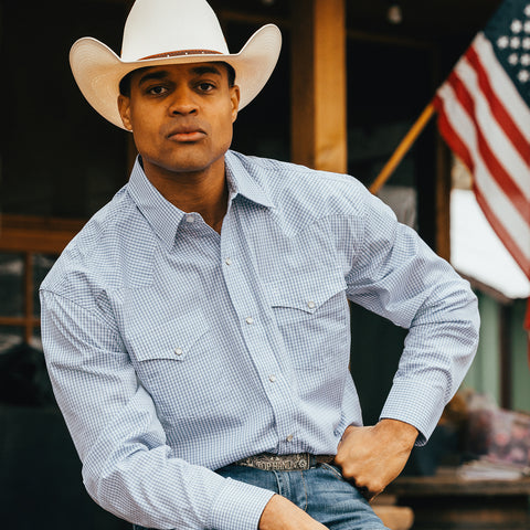 Two Stripe Check Western Shirt | Stetson Two Stripe Check Western Shirt | Stetson