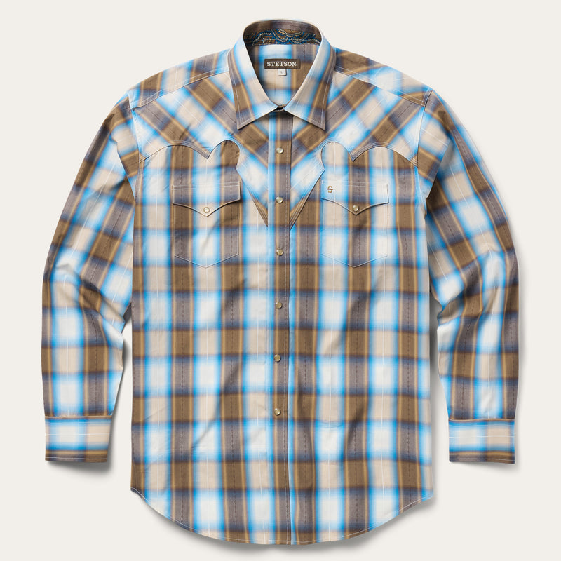 Sandalwood Ombre Plaid Western Shirt | Stetson