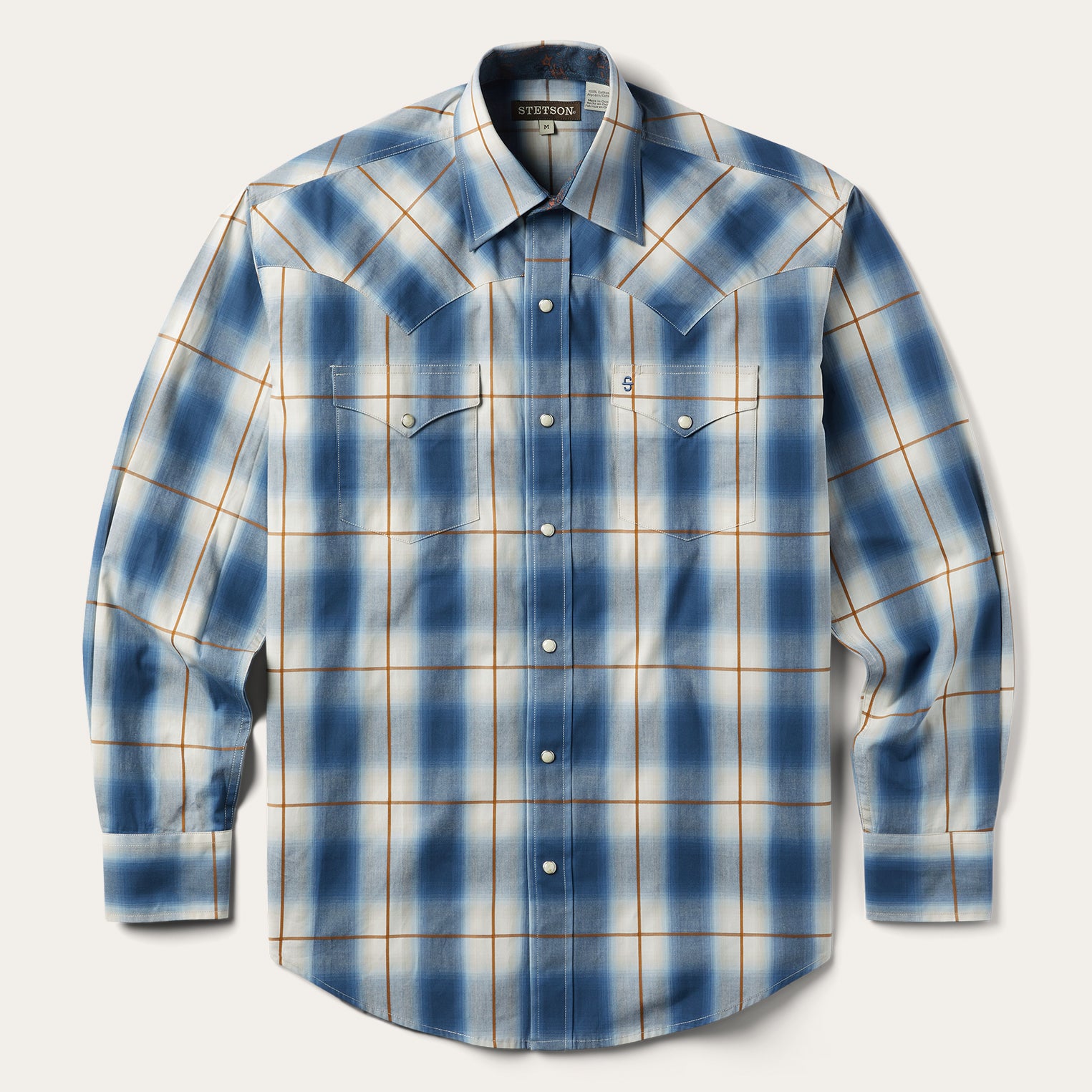 Steel Ombre Plaid Western Shirt | Stetson