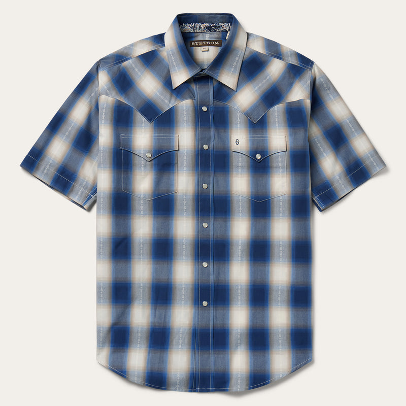 G-Style USA Western Casual Checkered Plaid Short Sleeve Button-Up Shirt - Runs Small, Order Up