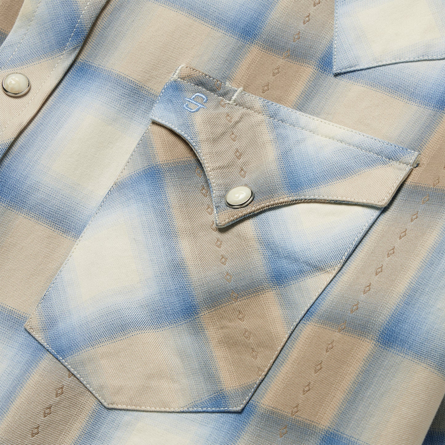 Blue Sage Dobby Plaid Western Shirt