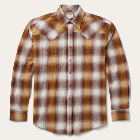 Stetson Rust Plaid Flannel Western Shirt Stetson Rust Plaid Flannel Western Shirt