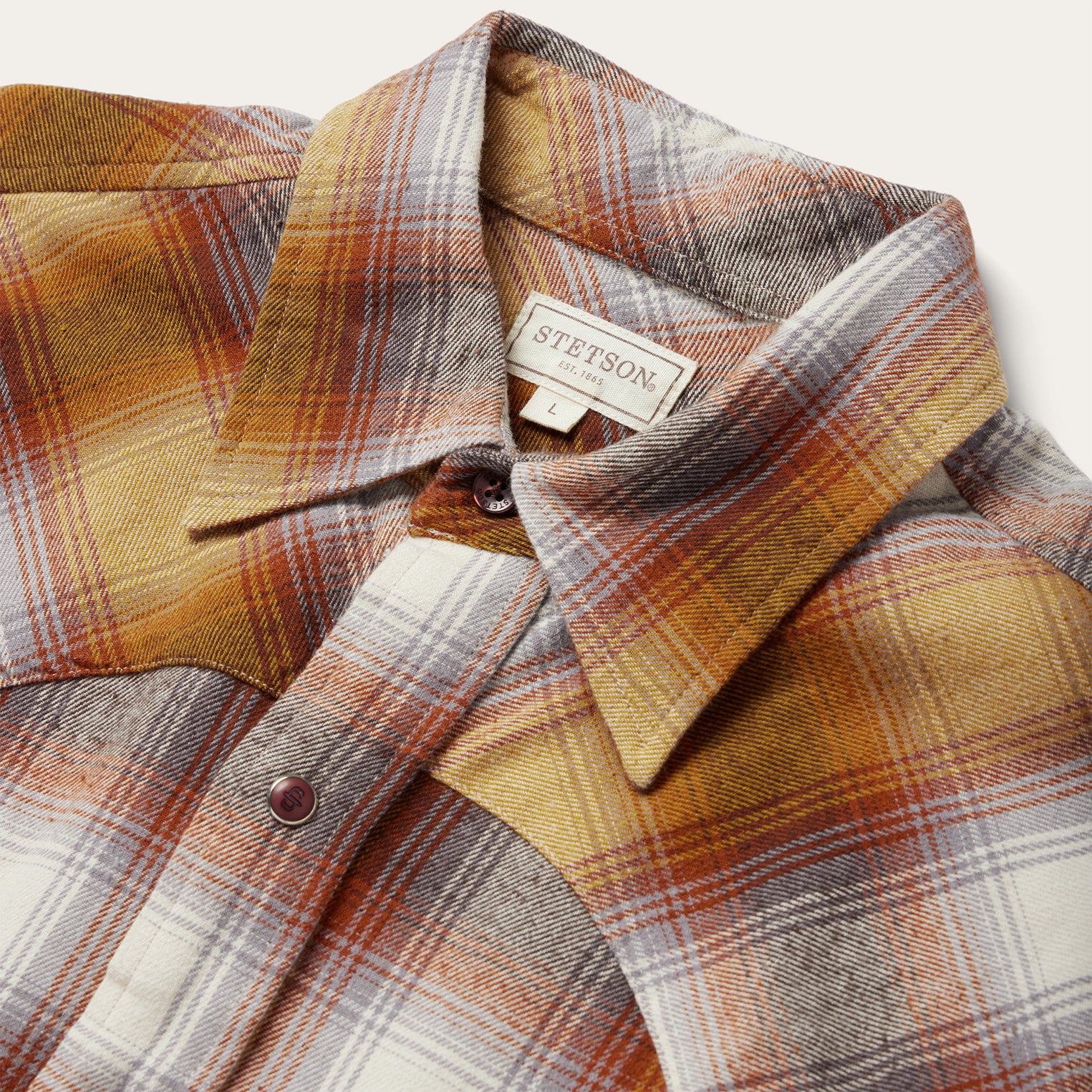 Rust Plaid Flannel Western Shirt | Stetson Rust Plaid Flannel Western Shirt | Stetson