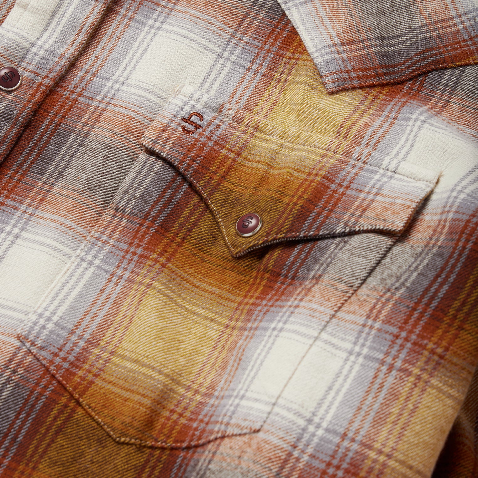 Rust Color Flannel Rust Plaid Flannel Western Shirt | Stetson