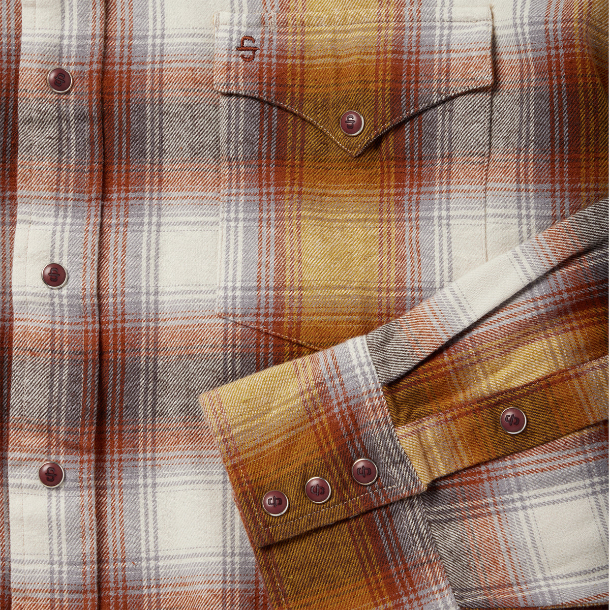Rust Color Flannel Rust Plaid Flannel Western Shirt | Stetson