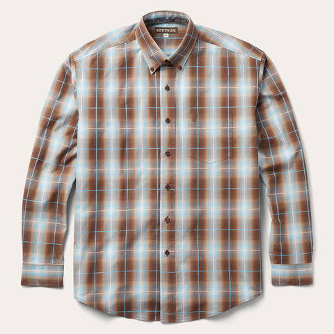 Stetson Men's Plaid Print Long Sleeve Snap Western Shirt Stetson Men's Plaid Print Long Sleeve Snap Western Shirt