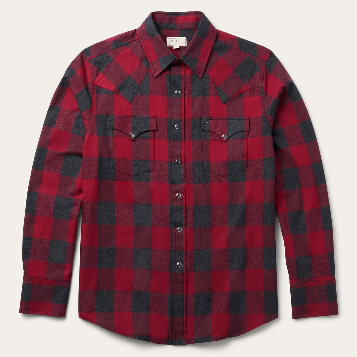 4765 Color:red Buffalo Plaid Western Shirt | Stetson