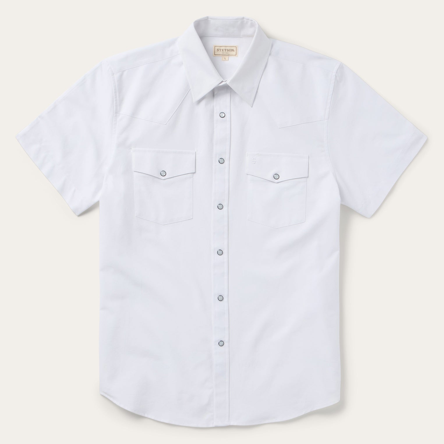 Stetson White Oxford Short Sleeve Western Shirt Stetson White Oxford Short Sleeve Western Shirt