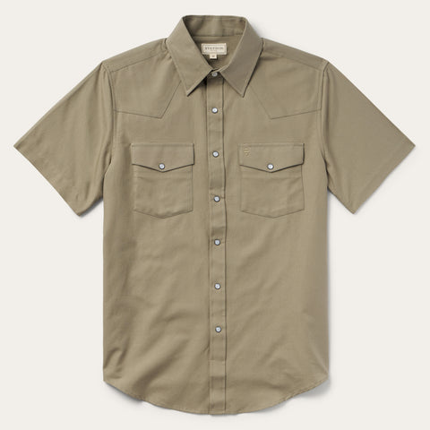 Olive Oxford Short Sleeve Western Shirt | Stetson Olive Oxford Short Sleeve Western Shirt | Stetson