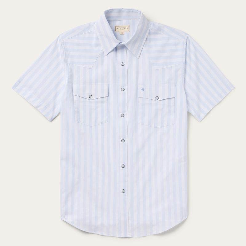 white w/ blue stripe