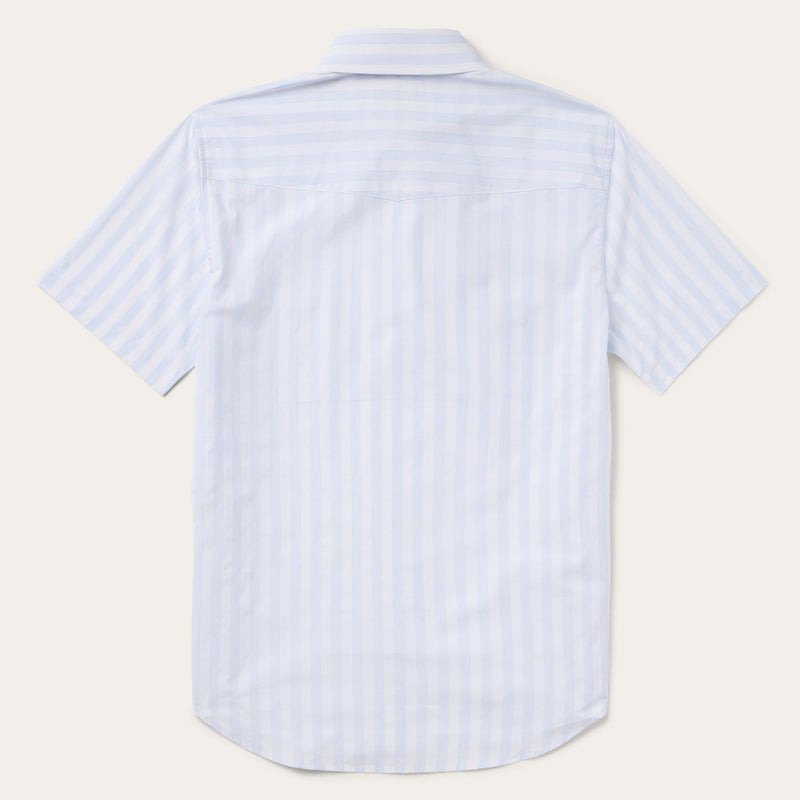 white w/ blue stripe