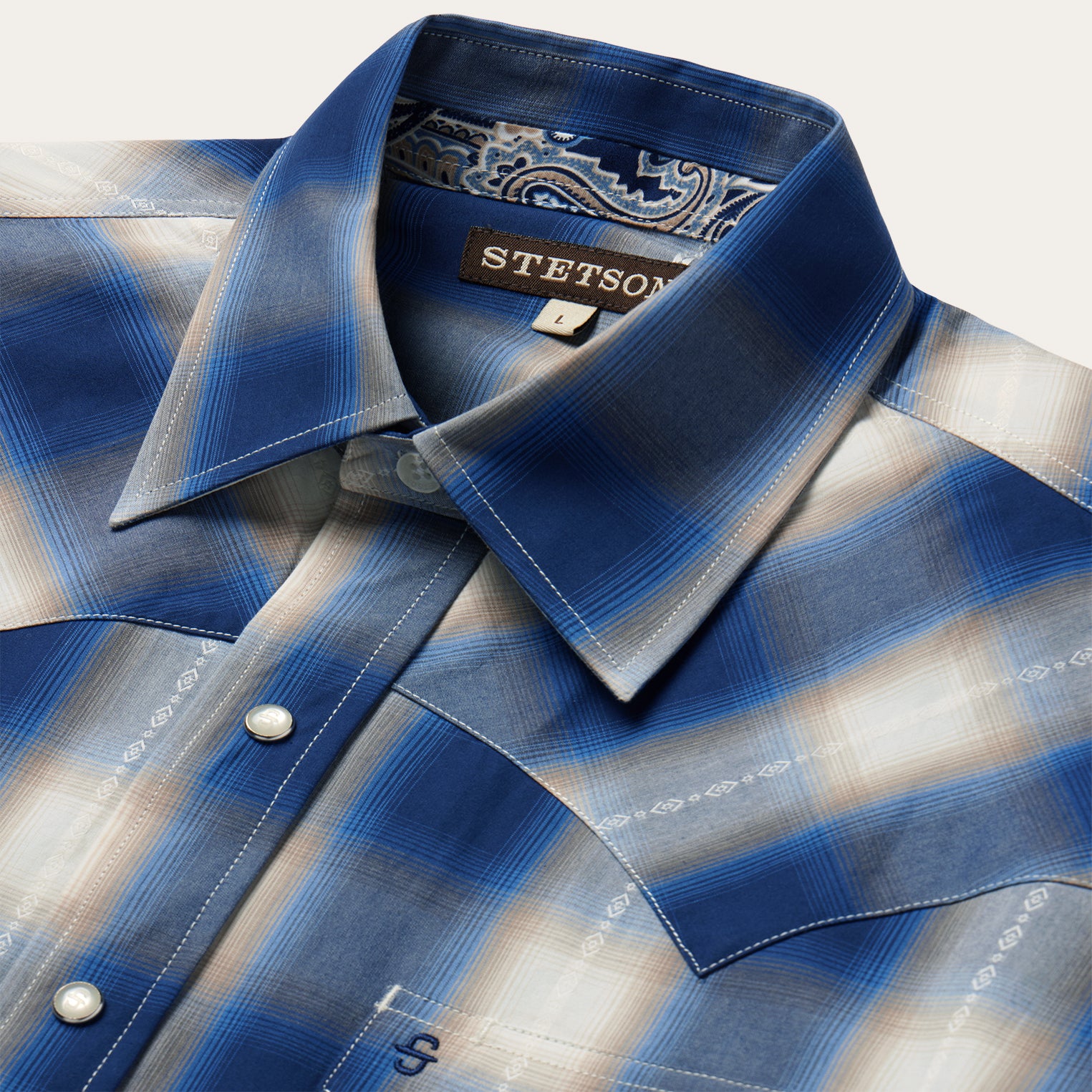 Blue Ombre Plaid Western Shirt | Stetson