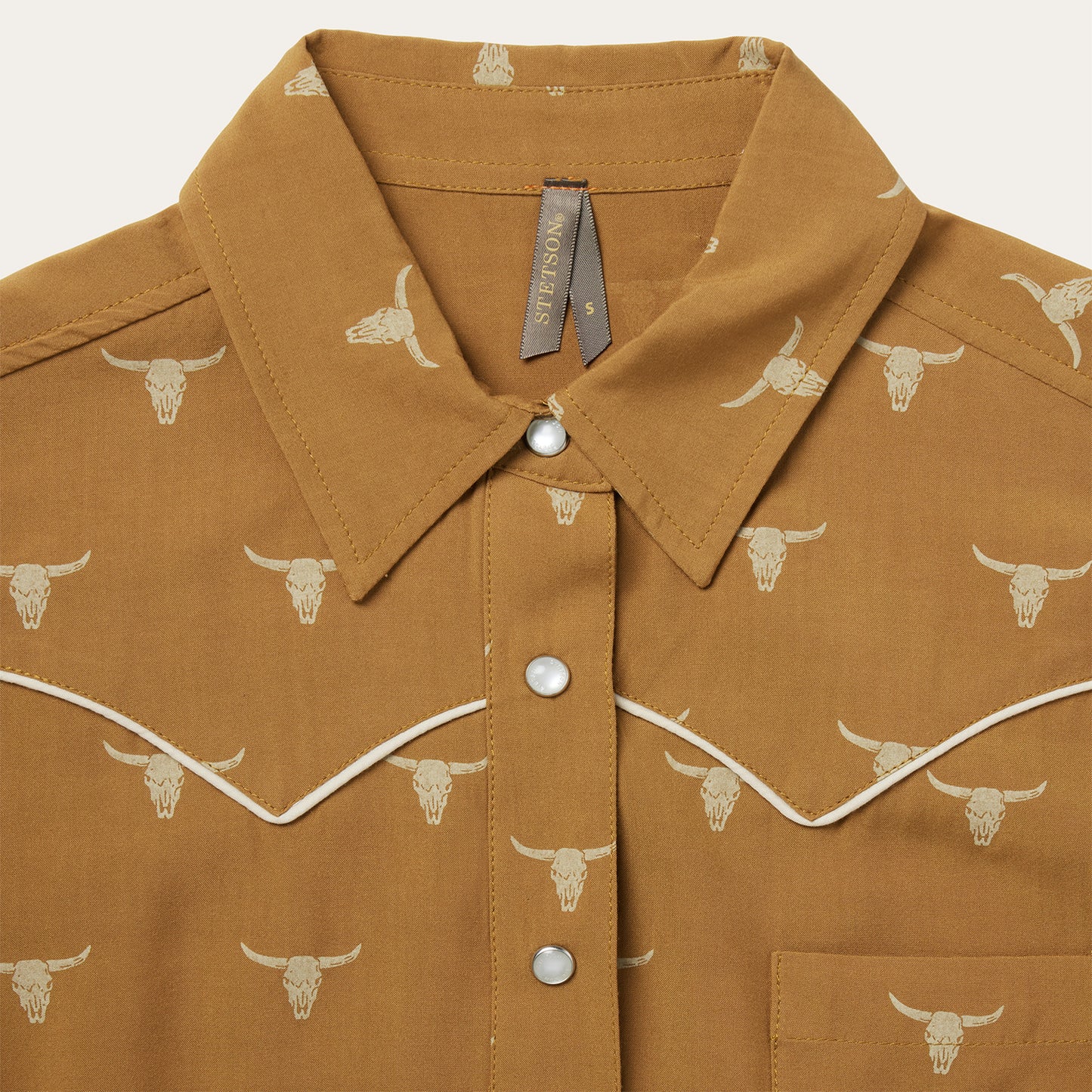 Mojave Longhorn Print Snap Western Shirt