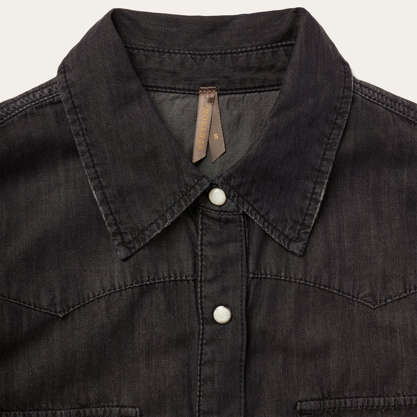 Embroidered Black Denim Shirt Stetson — free download