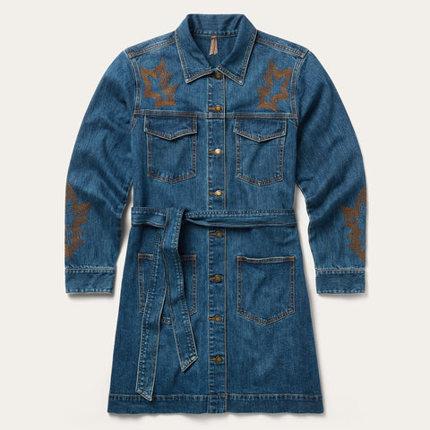 Stetson Embroidered Stretch Denim Shirt Dress Stetson Embroidered Stretch Denim Shirt Dress