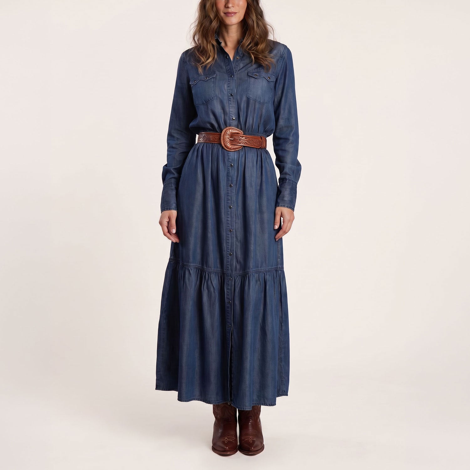 Stetson Western Denim Maxi Dress