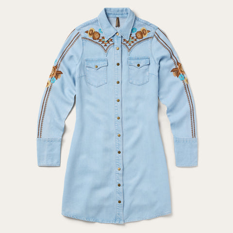 Stetson Embroidered Denim Shirt Dress Stetson Embroidered Denim Shirt Dress