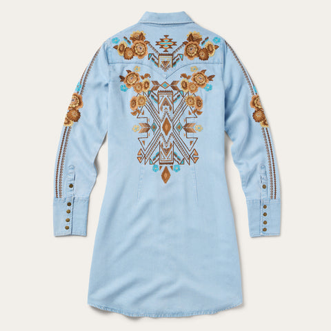 Embroidered Denim Shirt Dress | Stetson Embroidered Denim Shirt Dress | Stetson