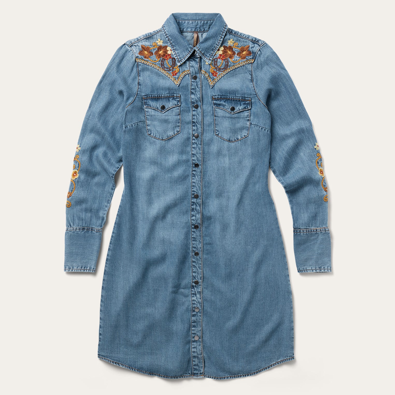 Stetson Embroidered Western Shirt Dress Stetson Embroidered Western Shirt Dress
