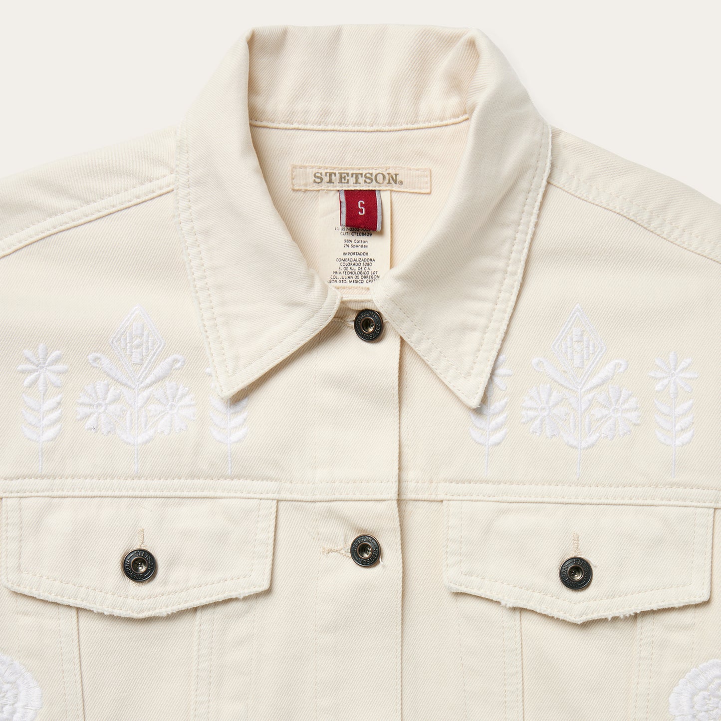 Stetson Back Floral Embroidery (Light Wash) - Women's Denim Jacket