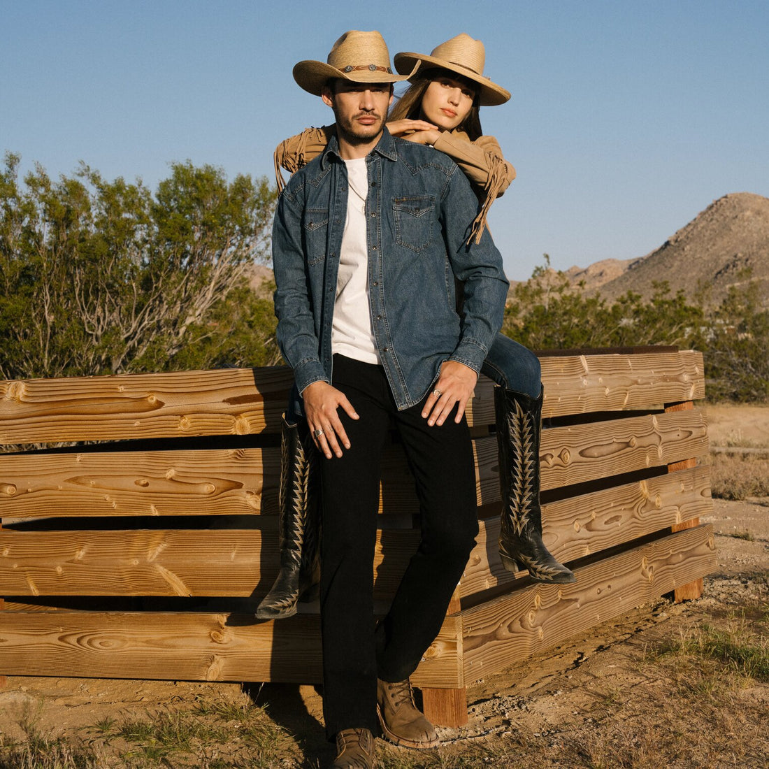 Stetson 2558 Classic Denim (Cream) - Men's Western Shirt main image 0