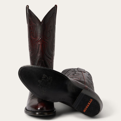 STETSON Black Cherry Men's Western Dress Boots | Round Toe STETSON Black Cherry Men's Western Dress Boots | Round Toe