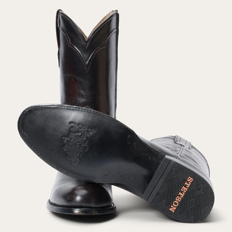 Brandy Roper Stetson Men's Cash Zip Roper in Oiled Cognac | Narrow Shaft Boots