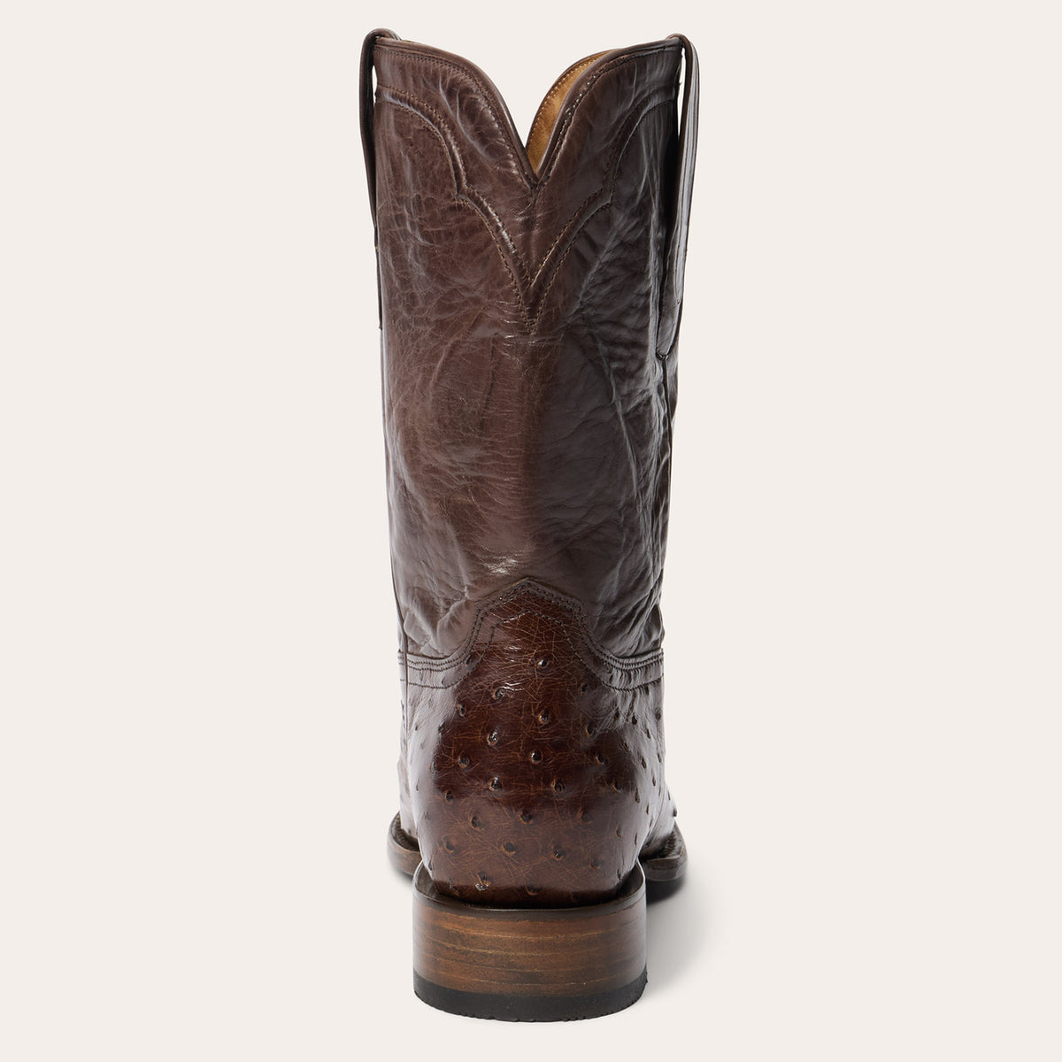 Stetson Men's Ostrich Roper Cowboy Boots in Black | Handcrafted