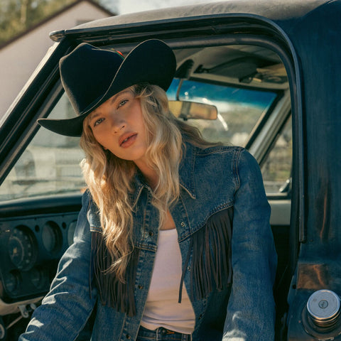 Leather Fringe Denim Shirt