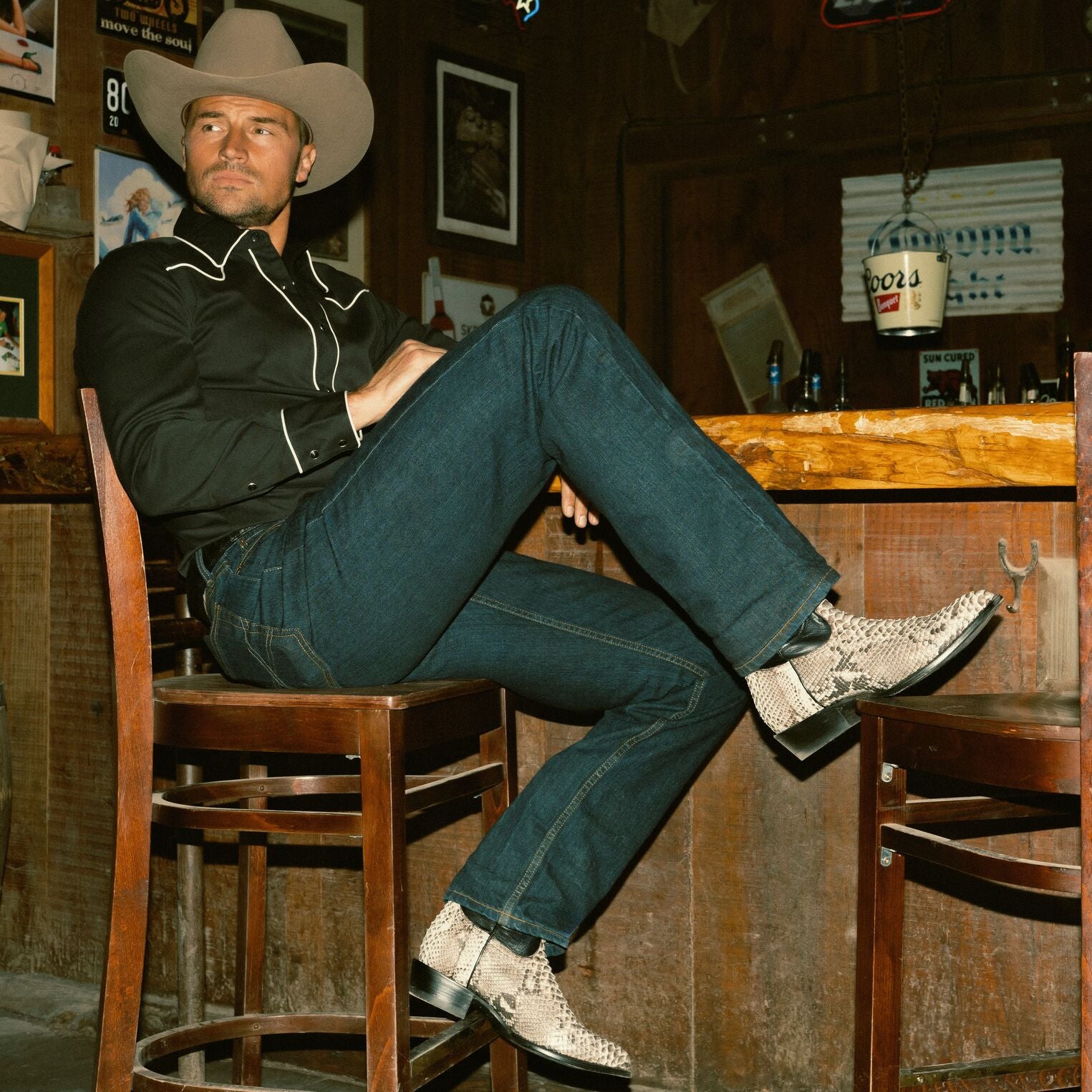 CODE WEST US6 ウェスタンブーツ パイソン USA製 Wild Bill Python Boots | Stetson