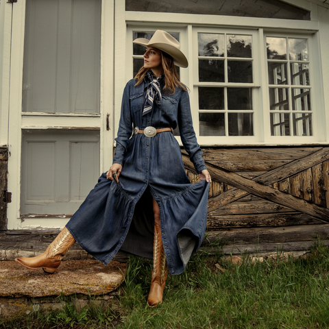 Stetson Western Denim Maxi Dress Stetson Western Denim Maxi Dress